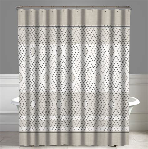 Farmhouse Linen and Cotton Woven Fabric Rustic Charm Shower Curtain, Beige and Gray Stripe, 72x72 inches (28) 47. . Beige and gray shower curtain